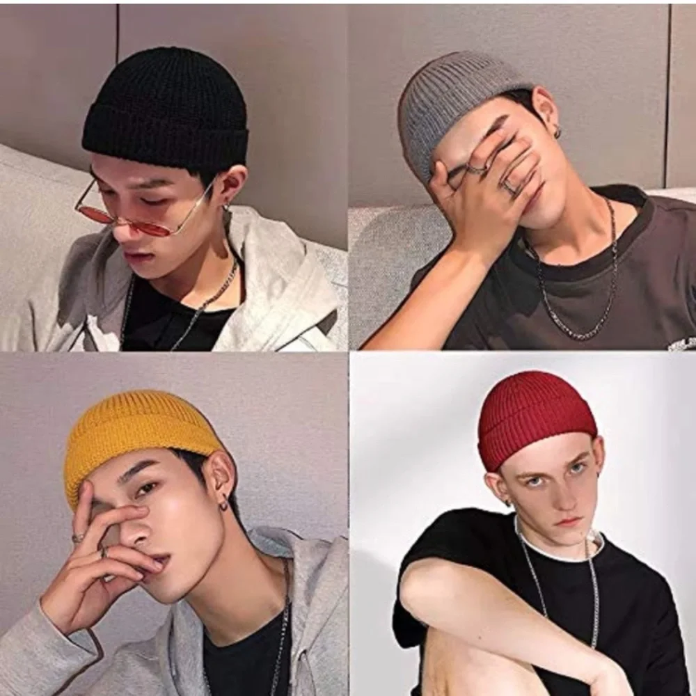 Orange Wool Watch Fisherman Beanie Cap